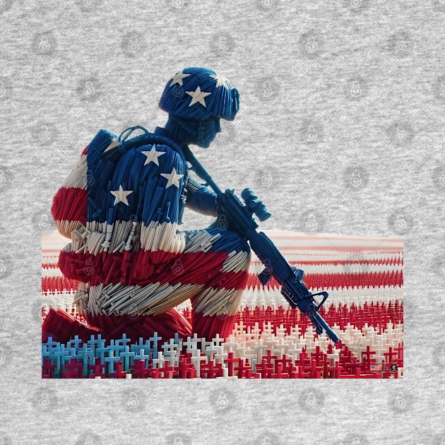 American Military Soldier and USA Flag by focusln by Darn Doggie Club by focusln